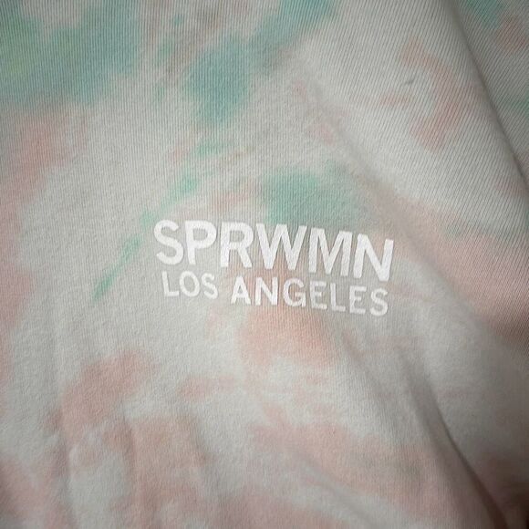 SPRWMN Los Angeles  Multicolor Tie Dye Long Sleeve Hoodie‎ Size Medium - Picture 2 of 8